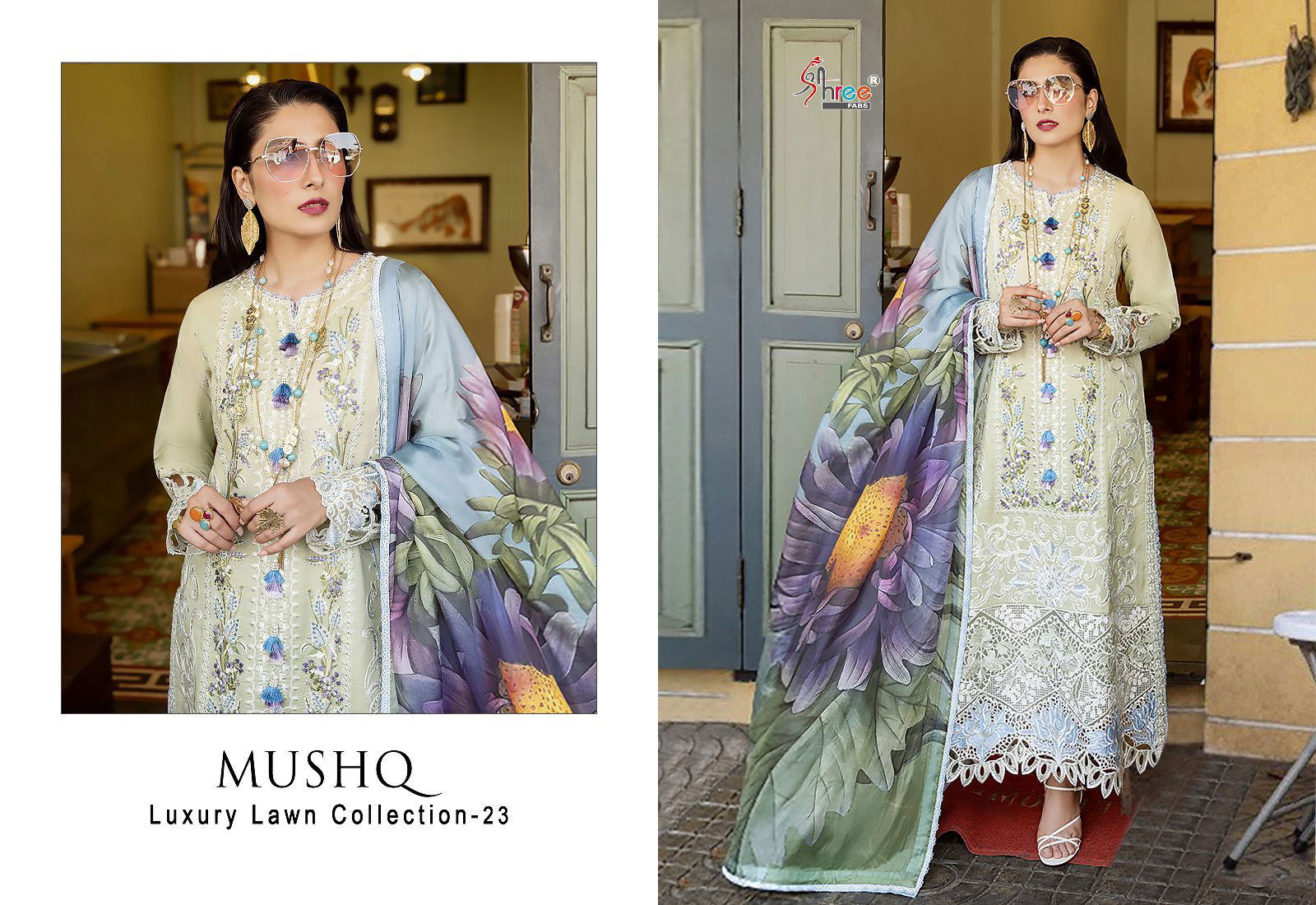 Mushq Luxury Lawn Collection 23 By Shree Pakistani Suits Catalog